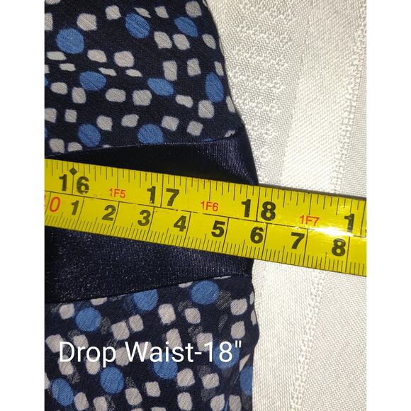 Vintage Miss Dorby Dress Sz 12 Blue Asymmetrical Bottom Chiffon Retro Preppy 80s - Picture 15 of 15